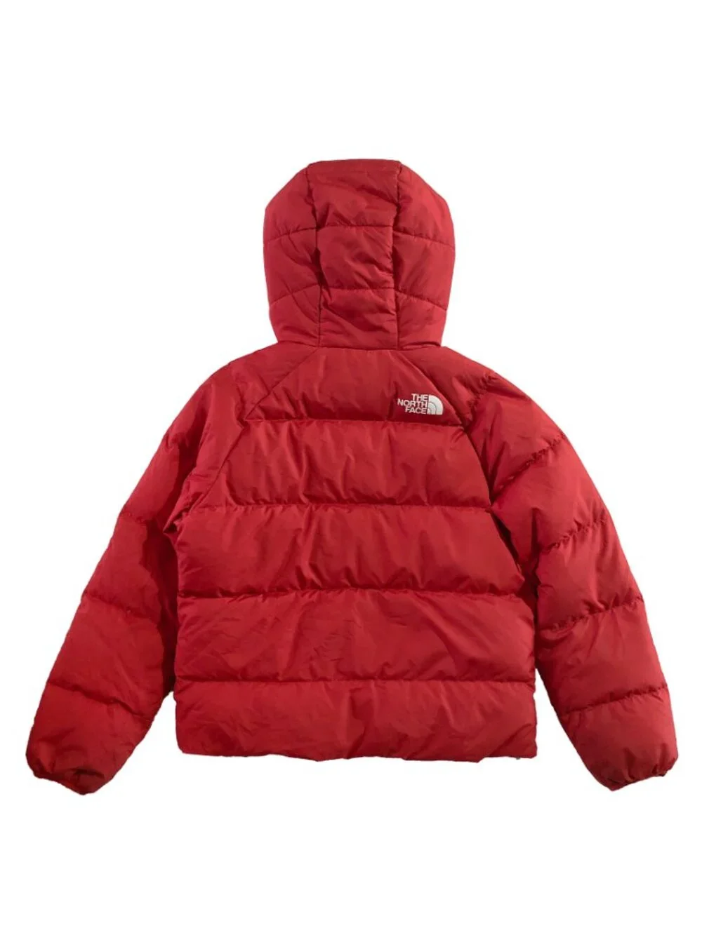The North Face Puffer Jacket Boys Size 10 Red 600 Hooded Reversible Quilted